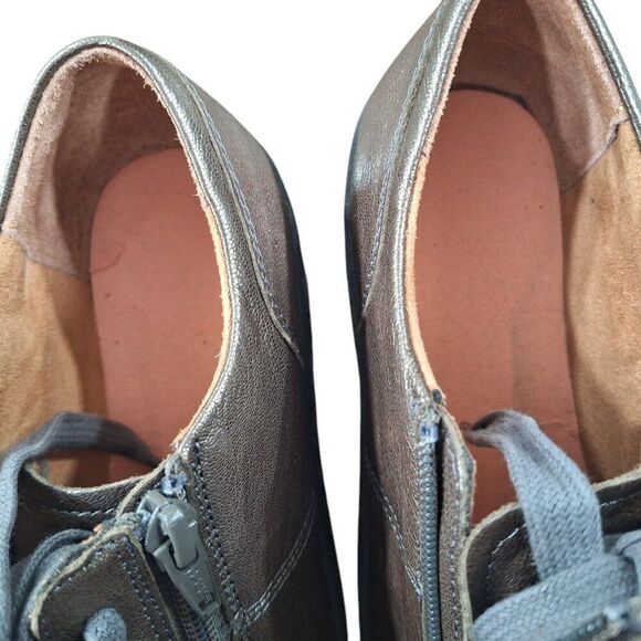 Vionic Abigail Metallic Leather Comfort Sneakers Size 7.5 Zipper needs insole - Picture 7 of 9